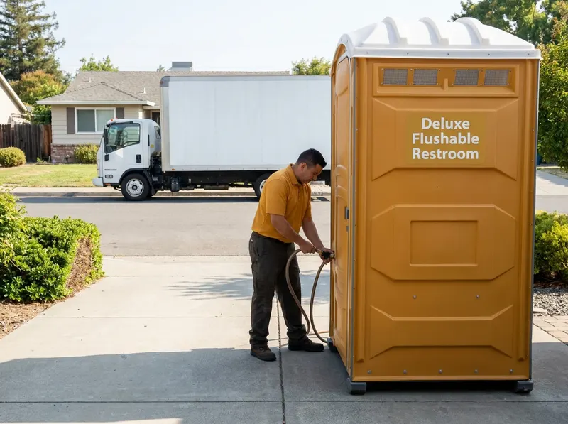Deluxe Flushable Restroom Rental in San Ramon, CA
